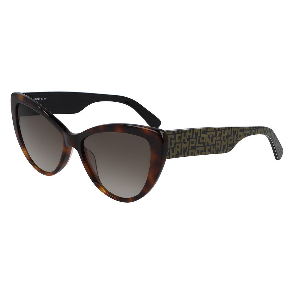 NEW Longchamp LO663S 215 Havana Sunglasses with Green Lenses & Longchamp Case